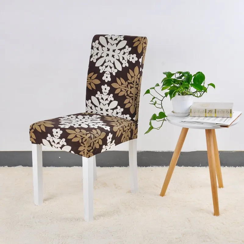 Чехлы для стульев для столовой, эластичные чехлы из спандекса с цветочным принтом, съемные эластичные моющиеся универсальные эластичные чехлы - Цвет: color18