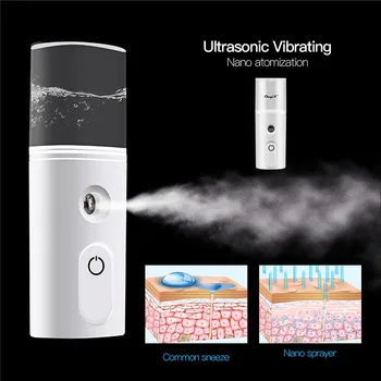 

Portable Mini Facial Steamer Nano Cool Mist Face Sprayer USB Rechargeable Skin Moisturizing Steaming Device Face Hydrator 40ml