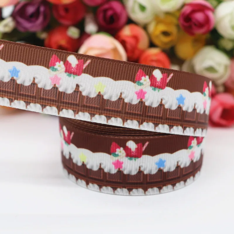10 ярдов 1 ''25 мм фрукты/торт печатные корсажные ленты для волос луки DIY материалы ручной работы Y19121803 - Цвет: 6