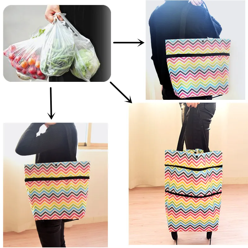 Портативная тележка для шоппинга, сумка на колесиках, складная тележка, сумка для покупок, сумка для овощей, складной органайзер для еды на колесиках