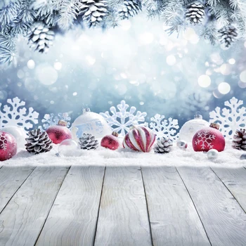 

Laeacco Winter Gray Wooden Board Snow Polka Dots Light Bokeh Ball Baby Child Photo Background Photography Backdrop Photo Studio