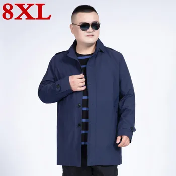 

big size new Plus size 7XL 8XL Spring Autumn Mens Trench Coat Male Designs Business Casual Suit Trench Jacket Windbreaker