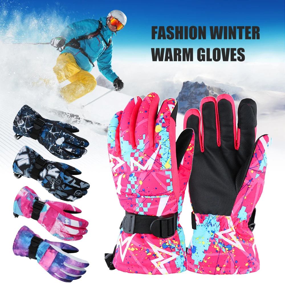 Мужские и женские перчатки для лыжного спорта, зимние теплые перчатки с теплой подкладкой для велоспорта, кемпинга, туризма, вождения, рыбалки, альпинизма, катания на лыжах
