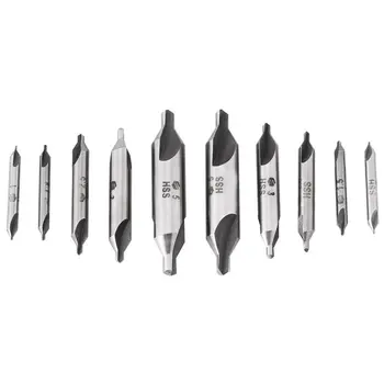 

10pcs/Set 60 Degrees HSS Center Drill Countersink Bit Lathe Replacement Hand And Power Tool Accessories