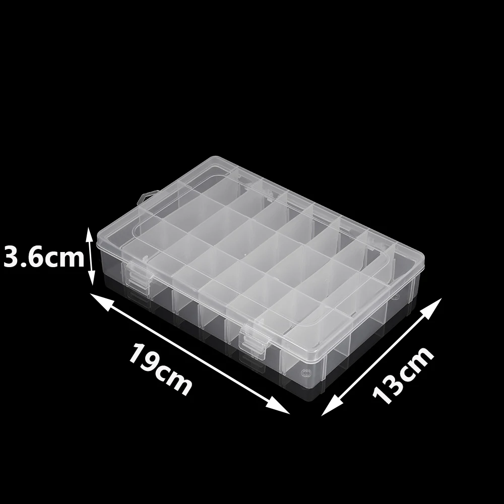 24 Сетки Регулируемый пластик 3 ряда прозрачный ящик для хранения Чехол ювелирных изделий дисплей бусины Серьги Организатор Контейнер