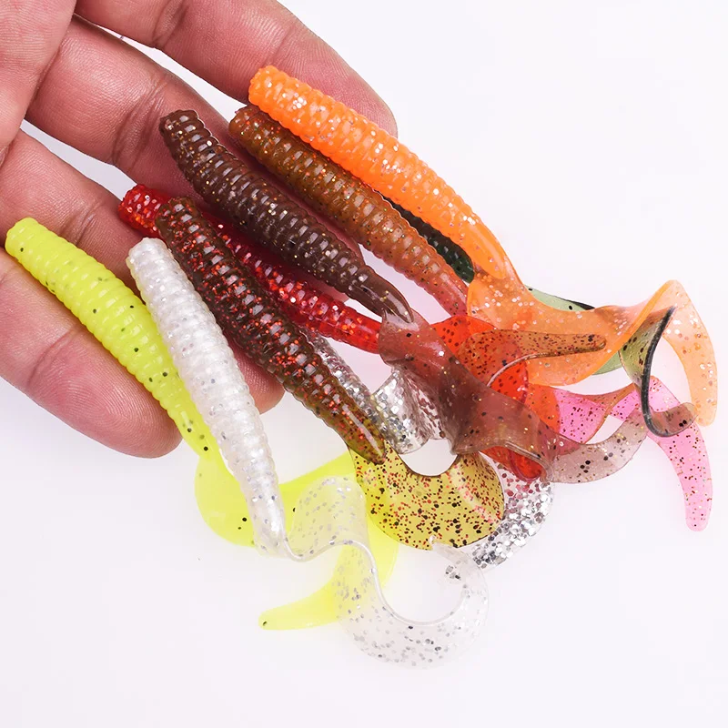 5PCS Worm Tail Soft Bait for fishing