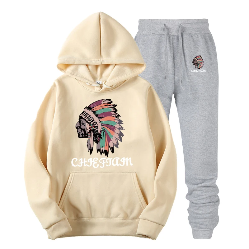 

Men's Tracksuit 2 sets of new fashion jacket sportswear men's sweatpants hoodies spring and autumn men's brand hoodies pants
