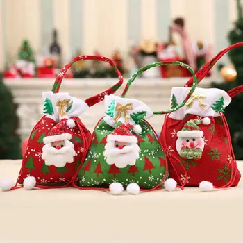 

Merry Christmas Gift Bags Xmas Tree Plastic Packing Bag Snowflake Christmas Candy Box Favors Gift Holders New Year