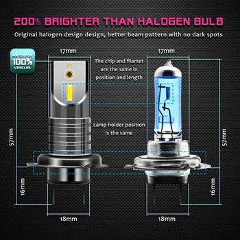 

2pcs Set Car Trucks H7 LED Headlight 110W Aviation Aluminum High/Low Beam Bulb