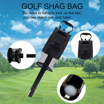 

1pcs Golf Ball Pick-up Shag Bag Golf Ball Storage Collector Holder Pouch Bag Handle Zipper Design Tube Retriever Picker Grabber