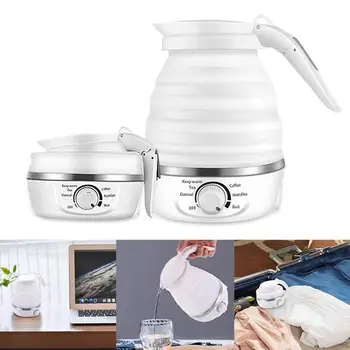 

0.75L Electric Kettle Silicone Foldable Portable Travel Camping Coffee Water Boiler Adjustable Voltage Home Electric Appliances
