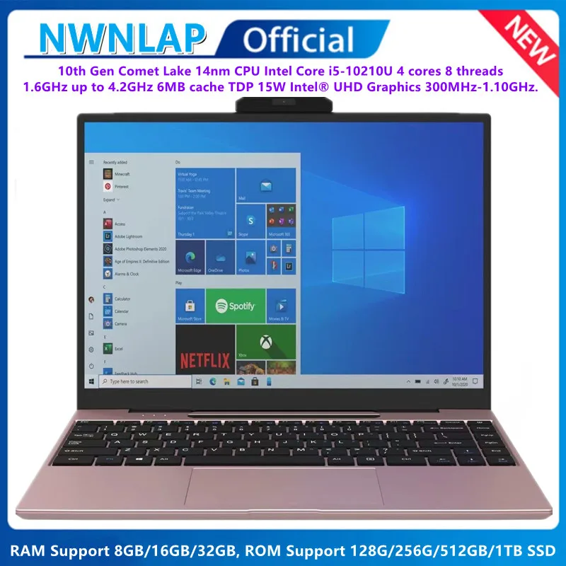 

Laptop 16G RAM 128G/256G/512G/1TB SSD 13.9inch 3K IPS Intel Core i5-10210U UHD Graphics GPU Gaming Notebook Portable Computer