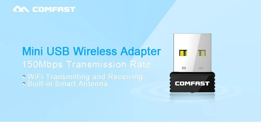 150 Мбит/с мини-usb Wi-Fi адаптер рецептор COMFAST нано USB Wi-Fi беспроводной N WLAN PC Компьютерная сетевая карта 802.11b/g/n wifi ключ