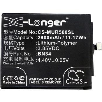 

Cameron Sino 2900mAh Battery For Xiaomi M5A Redmi 5A,BN34