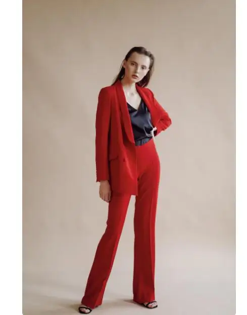 Business Blazers Suits for Women, Elegant Shawl Blazers, Slim Pants, Pantsuits, OL Black Clothing Set