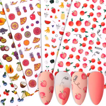 

Fruit Nail Sticker Strawberry Peach Jewelry Transfer Decals Nail Art Adhensive Sticker Slider DIY Manicuring Decoration