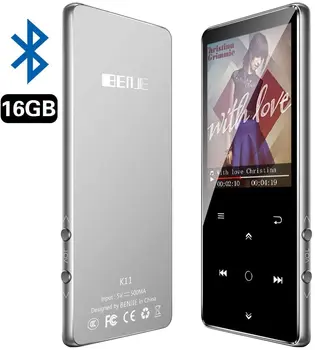 

MP4 Player Bluetooth 4.1 Lossless Music Player Metal Touch Button with 2.4 Inch HD Color Large Screen MP4 Video Player with FM