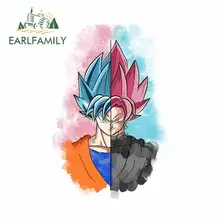 EARLFAMILY 13cm x 8.5cm Dragon Bal Goku Car Stickers Accessories JDM Polyethylene Waterproof Sunscreen Car Door Protector