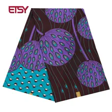 Африканский воск полиэстер воск печатает ткань Анкара печать ткань воск высокого качества 6 ярдов Африка ткань для вечерние платья FP6206