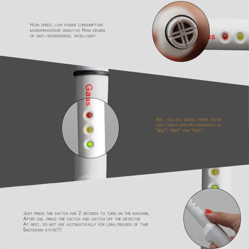 Портативный детектор утечки газа, детектор сжиженного нефтяного газа, детектор природного газа, звуковой сигнал, светодиодный дисплей, анализатор газа на угле, Бутане, пропане, метане