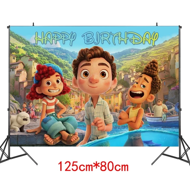 Luca Disney Party Backdrops Birthday Background Cloth House Decoration  Pixar Luca Theme Layout Anime Figure Best