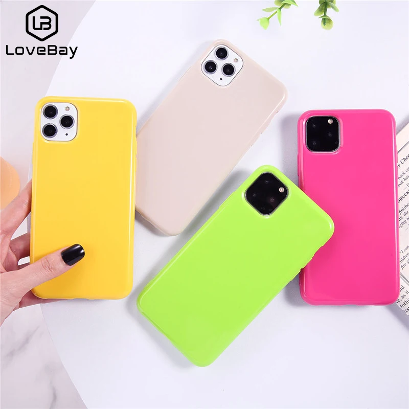 Loevbay Candy простой однотонный чехол для iPhone 11 Pro X XS XR Max Мягкий силиконовый телефона 6