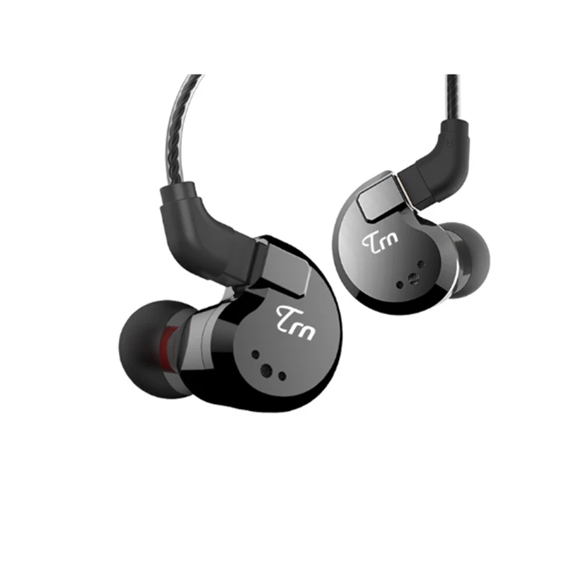 black Оригинальные TRN V80 2BA+ 2DD гибридные металлические наушники в ухо HIFI DJ Monito спортивные наушники ушные наушники гарнитура съемный кабель - Цвет: black