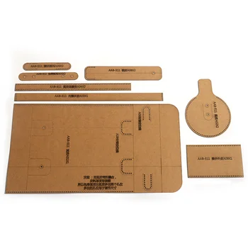 

New Leather Craft Personality Fashion Shoulder Bags Drum Bag Sewing Pattern Hard Kraft Paper and Acrylic DIY Template 20*10cm