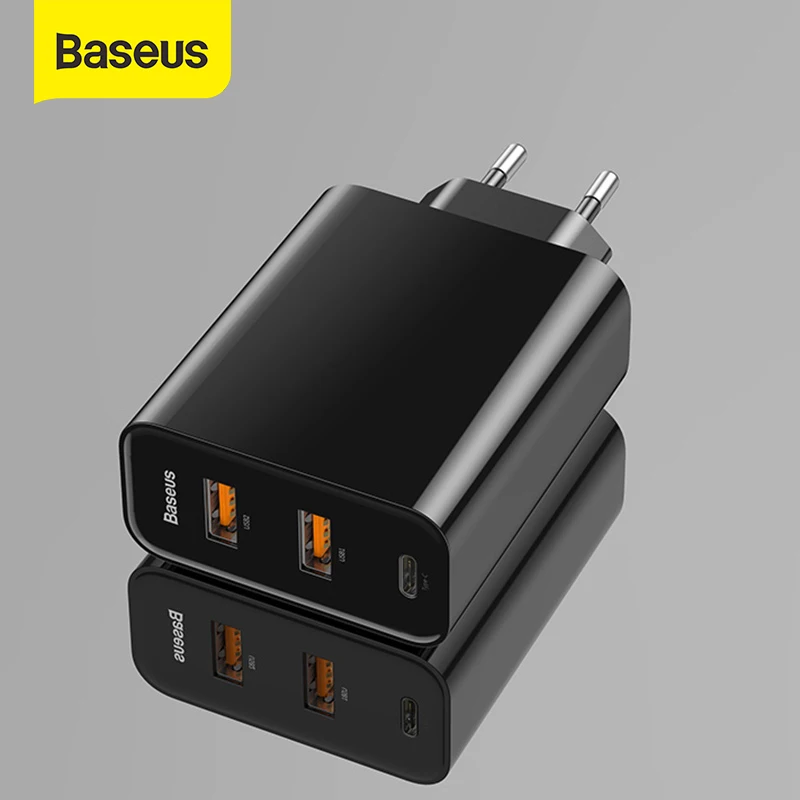  Baseus 3 Ports USB Fast Charger 60W Support Quick Charge 4.0 3.0 Type-C PD Charger QC 4.0 3.0 Phone Charger ForHUAWEI ForXiaomi 