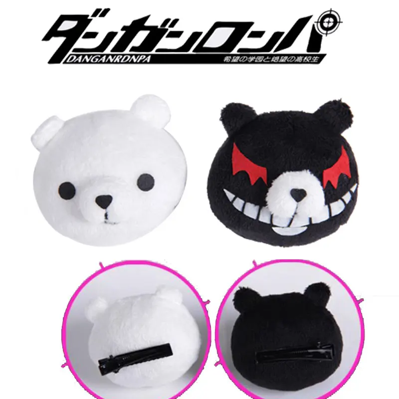 Аниме Danganronpa джунко эношима длинный хвост парик с заколки медведем аксессуары к