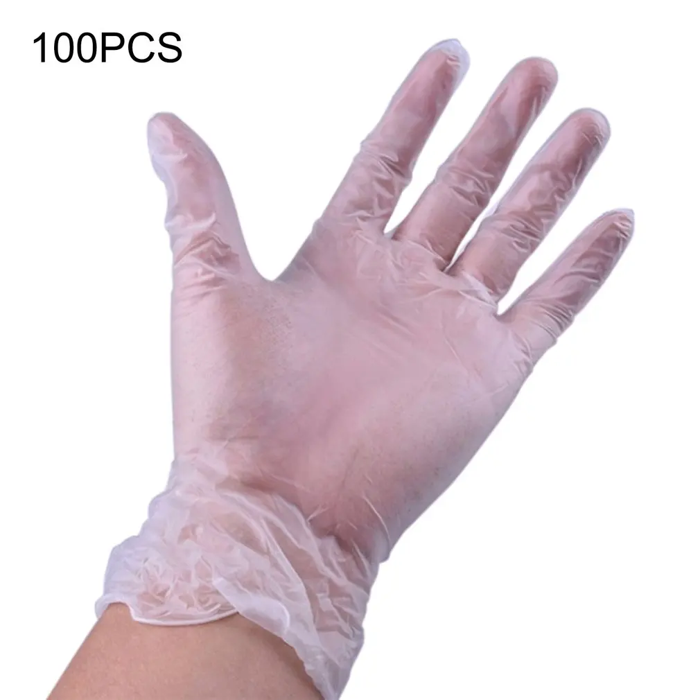 

100pcs/Box Disposable Gloves Vinyl Gloves Powder-free Industrial Food Safety 3mm Blue Translucent Pvc Gloves Nitrile Gloves