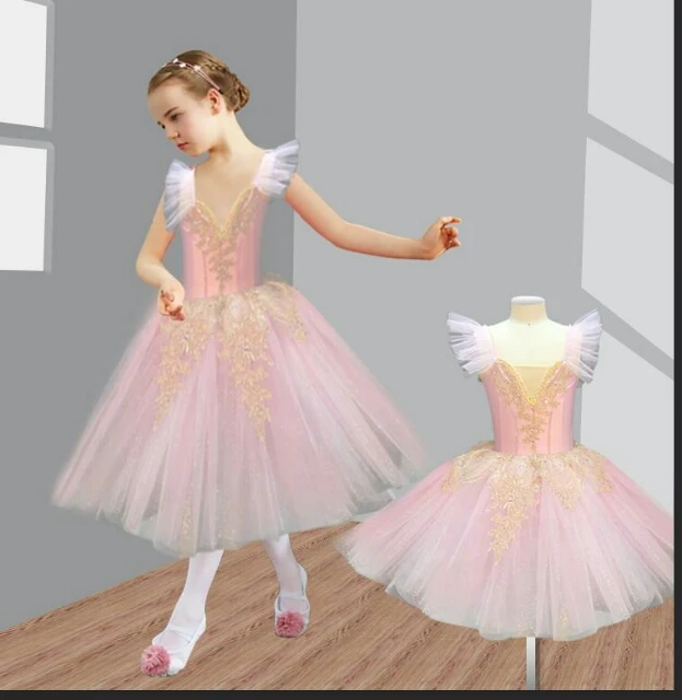 Nuovi Bambini Lago Dei Cigni Balletto Del Costume Delle Ragazze Del Tutu Del Leotard Di Balletto Di Danza Delle Ragazze Professionale Di Balletto Vest