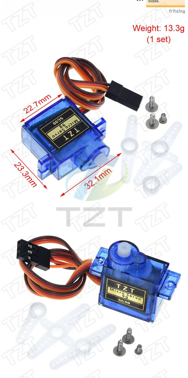 TZT Offizieller Smart Electronics RC Mini Micro 9g 1,6KG Servo SG90 für Arduino DIY – Detail 4