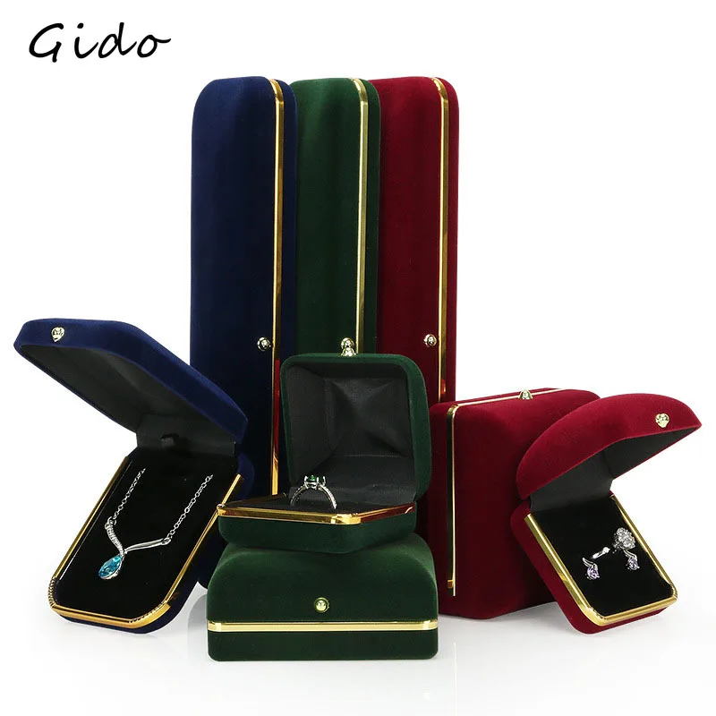 

Velvet Jewelry Box Necklace Holder Earrings Gift Packaging Box Pendant Display Organizer Trinket Container