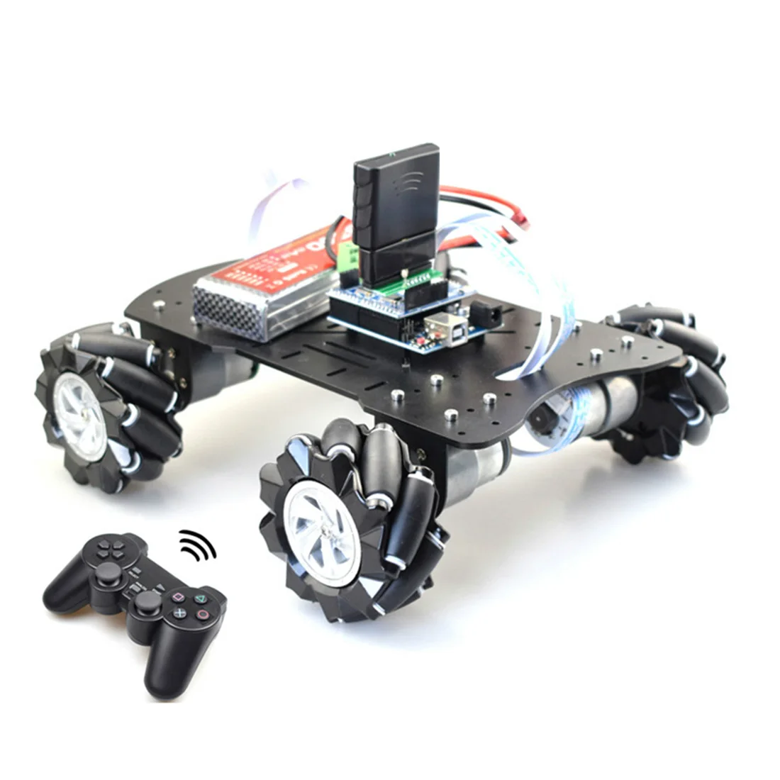 80 мм DIY Mecanum металлическая платформа программируемый комплект всенаправленный Mecanum колесо робот автомобиль с STM32 электронное управление