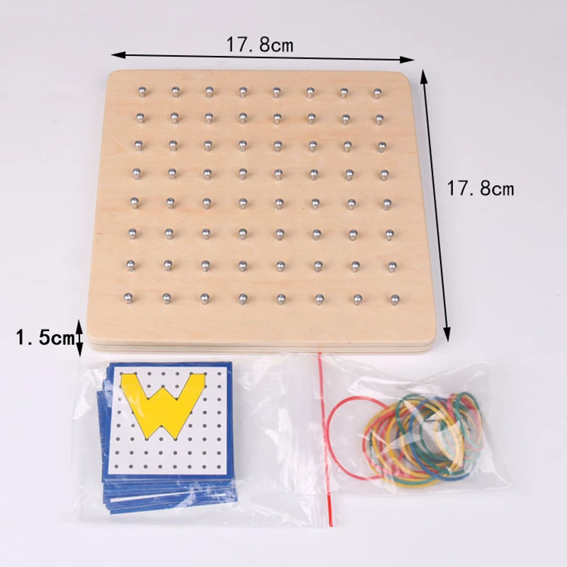 Монтессори креативная графика резиновый галстук доски для ногтей с карточками формы образование детей дошкольного возраста головоломки Juguetes