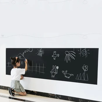 

Vinyl Chalkboard Wall Stickers Removable Blackboard Decals 45x200cm Draw Mural Decals Art Learning Black Board Stickers Kid Gift