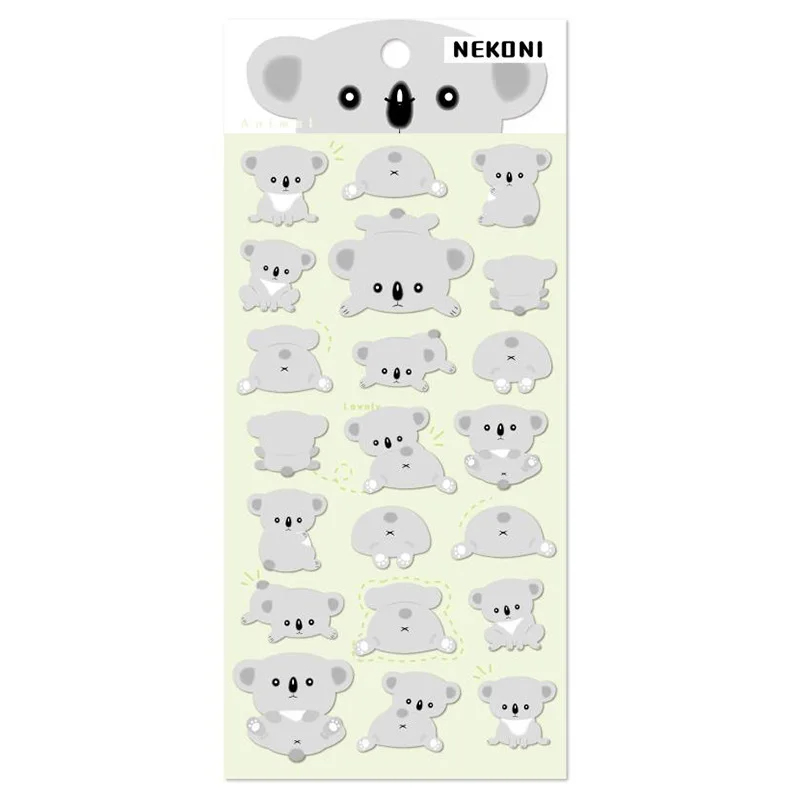 Cute Panda Dog Koala Rabbit Bullet Journal Stickers Diary Sticker Scrapbook Decoration PVC Stationery Stickers