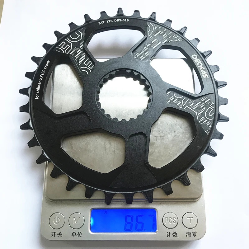 DECKAS, 12 Скоростей, сплав, Круглый центральный замок, цепь для shimano m7100, M8100, M9100, велосипед, MTB, шатун, 32 T, 34 T, 36 T, 38T - Цвет: 34T BLACK