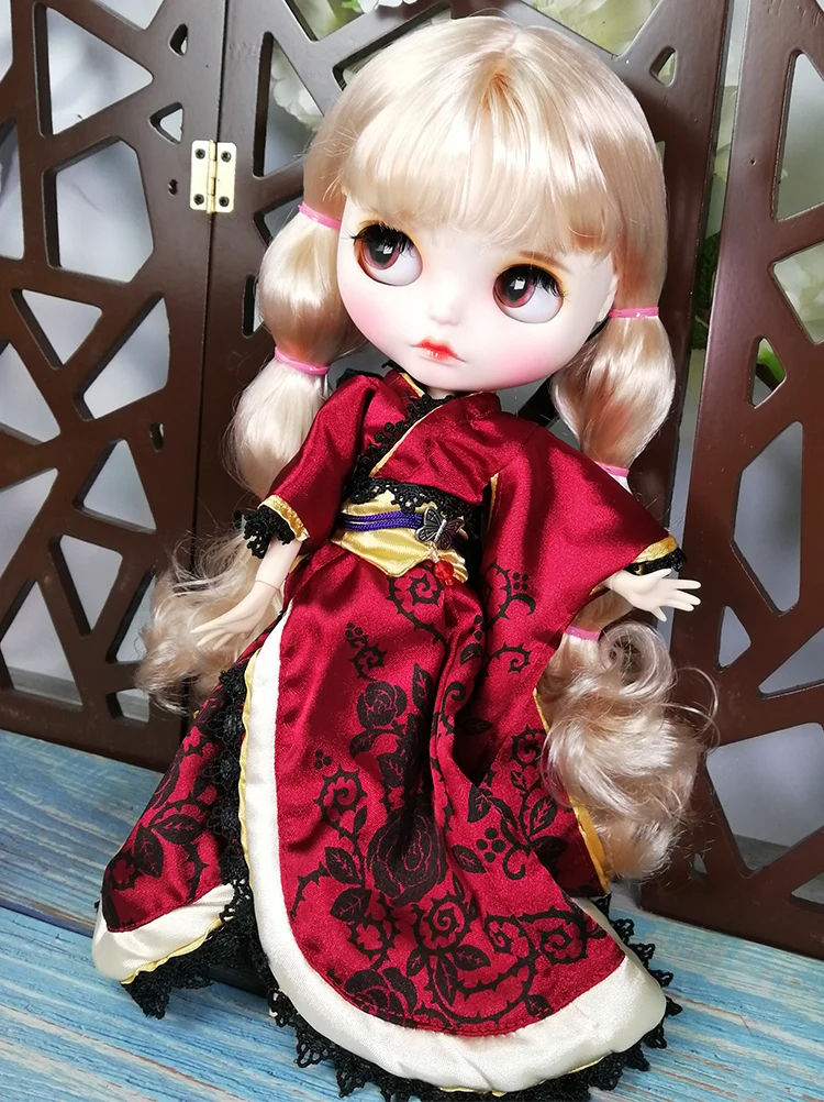 Blyth Кукла Одежда великолепное платье красный костюм косплей костюм для 1/6 30 см суставное тело