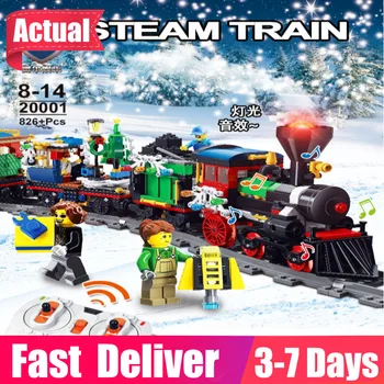 

Spot Rael 20001 Remote Control Electric Light Retro Steam Train Small Particles Assembled Building Blocks Children's Toys