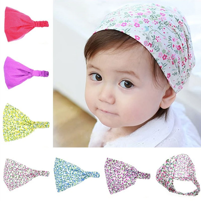 Floral Spring Summer Baby Hat Cotton Girl Boy Cap Children Headbands Toddler Kids Headwear Hats Newborn Head Scarf Accessories baby accessories doll	