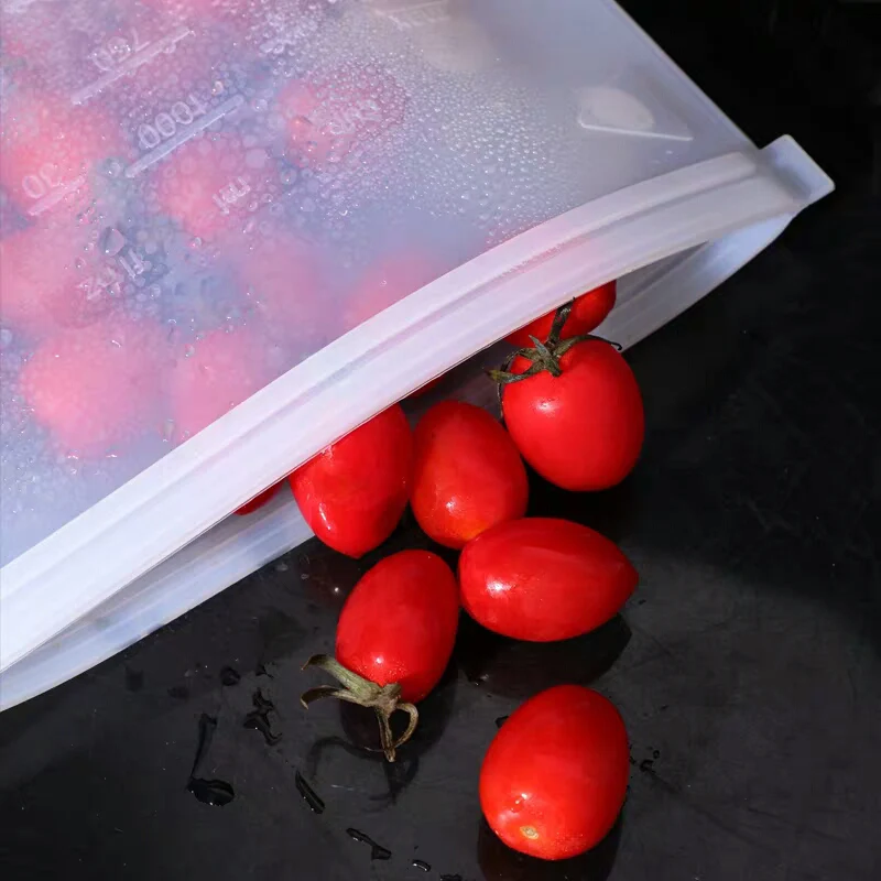 1 шт силиконовый мешок для еды многоразовый герметичный морозильник для фруктов овощей контейнер для хранения мяса кухонная сумка для хранения