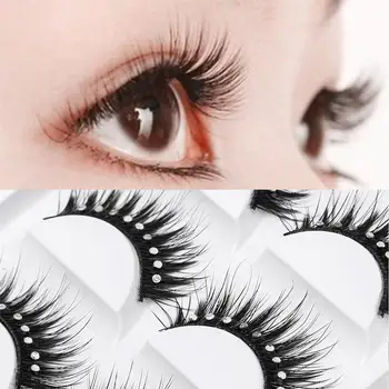

Shiny Rhinestone Fiber False Eyelashes Thick Long Lashes Extensions False Eyelashes Reusable Long Decor hot sale