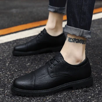 

Genuine Leather casual Shoes fashion Mens oxfords Shoes lace up breathable Brand Driving Flat Oxford Shoes men Comfortable