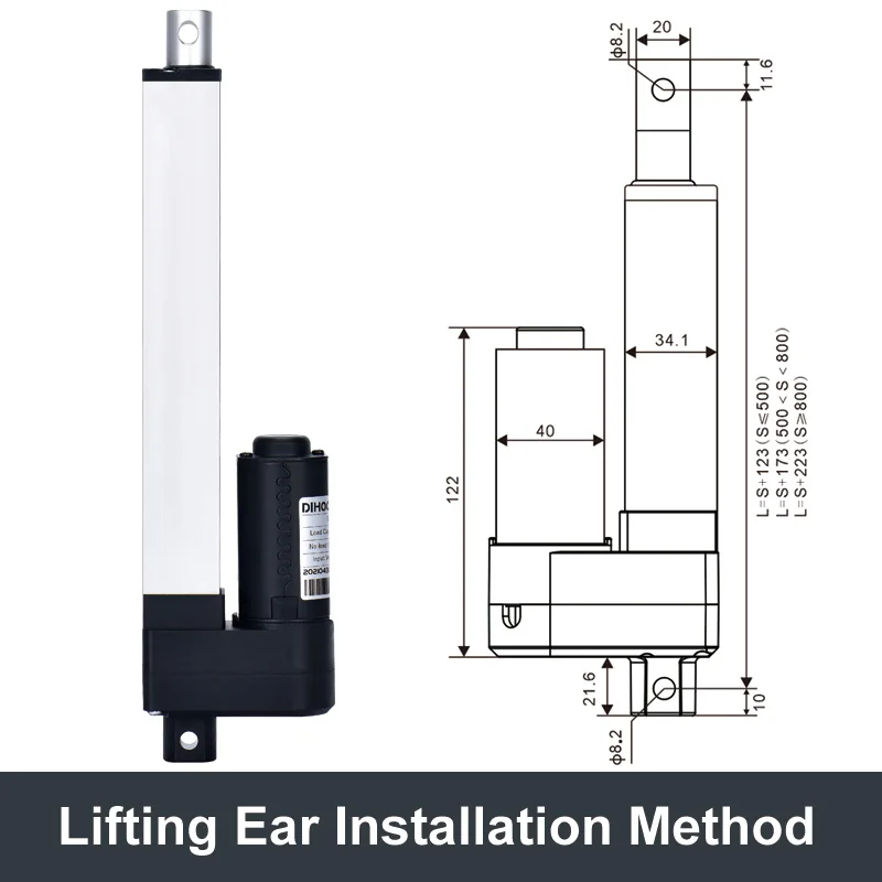 micro atuador linear 12v 800n a prova 01