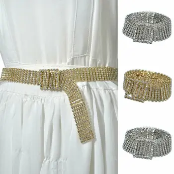 

Trendy Full Rhinestone Waist Chain Brilliant Women Glitter Rhinestone Crystal Belt Luxury Party Waist Belt Shiny Diamond Belt