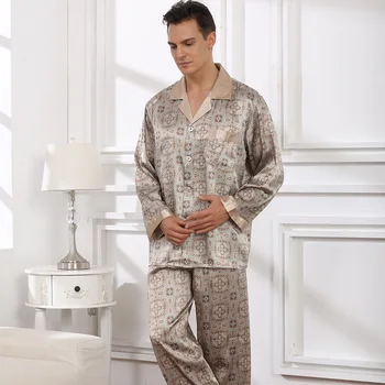 

Men's Home Suit Fashionable Style Satin Pajamas Xl-3xl Home Clothes Large Size Sleep Wear Silk Pajamas Men Plus Size Pajamas