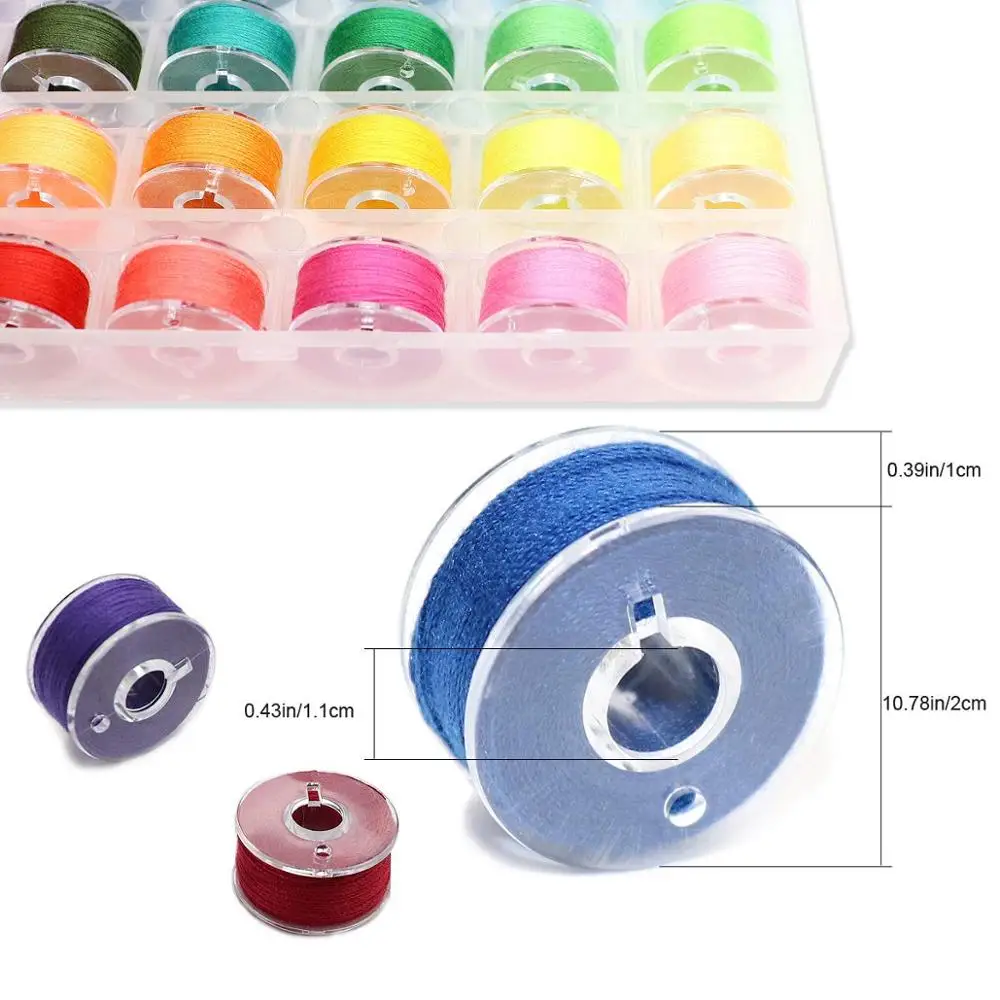 Ouyatoyu 36pcs Bobbins and Sewing Thread with Case for Singer Brother Janome Babylock Kenmore Machine