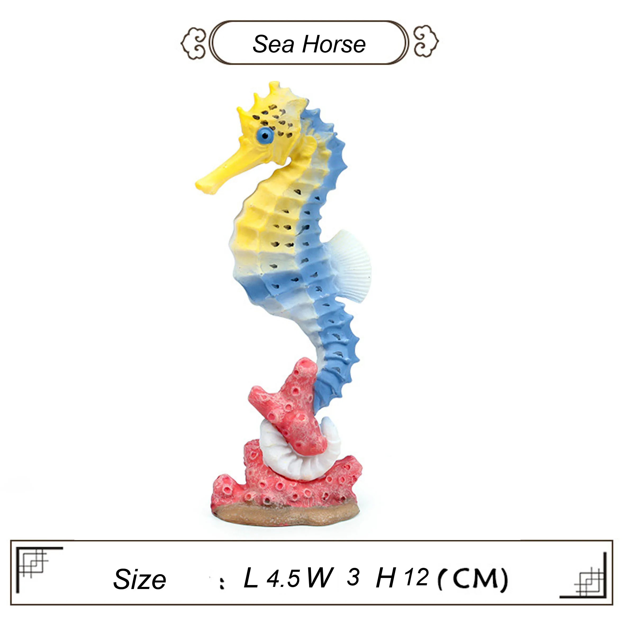 1set3pcs смешанные цвета seadragon и морской конь sealife фигура очаровательные игрушки животных для детей обучения красивый декор резервуара для воды